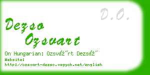 dezso ozsvart business card